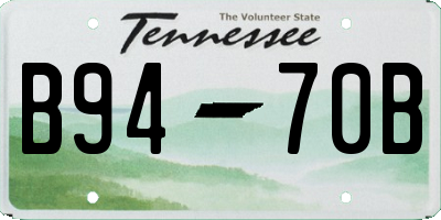 TN license plate B9470B