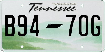 TN license plate B9470G