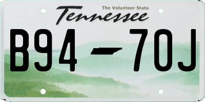 TN license plate B9470J