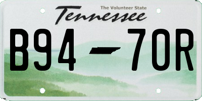 TN license plate B9470R