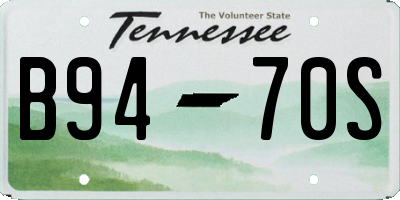 TN license plate B9470S