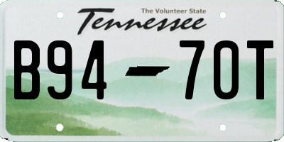 TN license plate B9470T