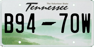 TN license plate B9470W