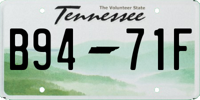 TN license plate B9471F