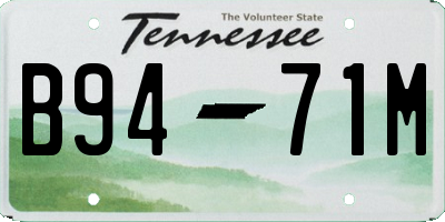 TN license plate B9471M
