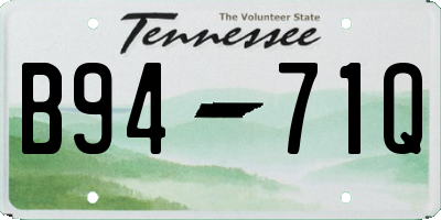 TN license plate B9471Q