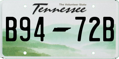 TN license plate B9472B