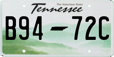 TN license plate B9472C