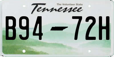TN license plate B9472H