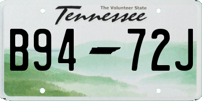 TN license plate B9472J