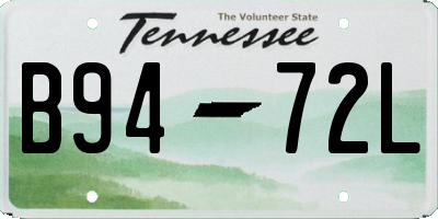 TN license plate B9472L