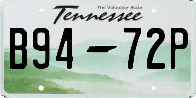 TN license plate B9472P