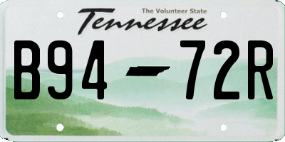 TN license plate B9472R