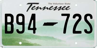 TN license plate B9472S