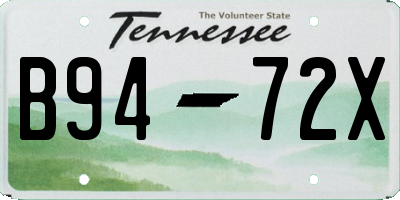 TN license plate B9472X