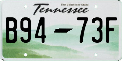 TN license plate B9473F
