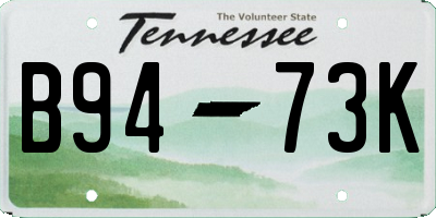 TN license plate B9473K