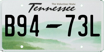 TN license plate B9473L