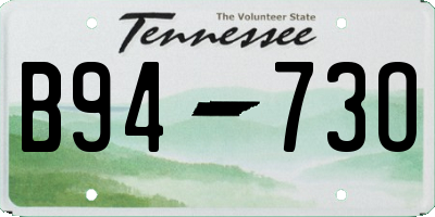 TN license plate B9473O