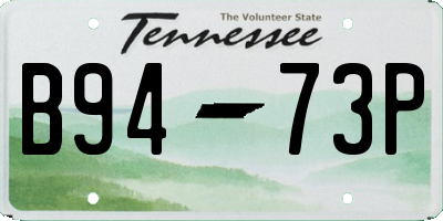 TN license plate B9473P