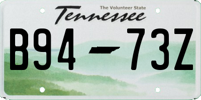 TN license plate B9473Z