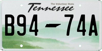 TN license plate B9474A
