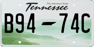 TN license plate B9474C