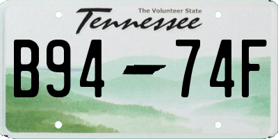 TN license plate B9474F