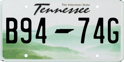 TN license plate B9474G