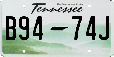 TN license plate B9474J