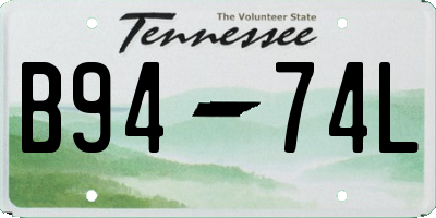 TN license plate B9474L