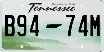TN license plate B9474M