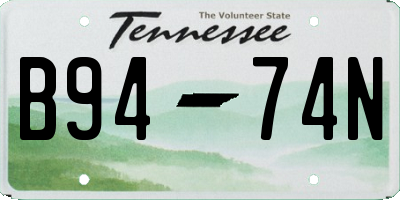 TN license plate B9474N