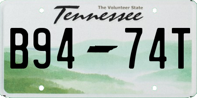 TN license plate B9474T