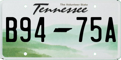 TN license plate B9475A
