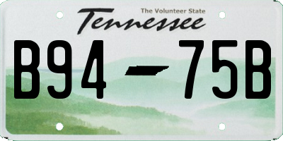 TN license plate B9475B