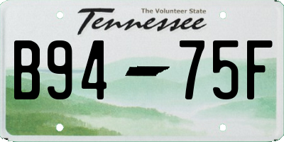 TN license plate B9475F
