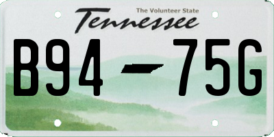 TN license plate B9475G