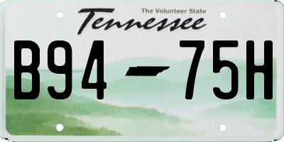 TN license plate B9475H