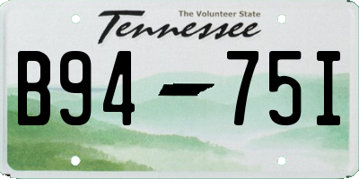 TN license plate B9475I
