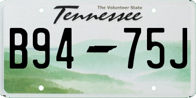 TN license plate B9475J