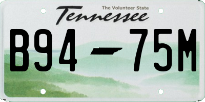 TN license plate B9475M