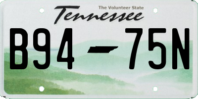 TN license plate B9475N