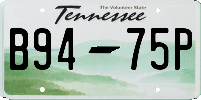 TN license plate B9475P