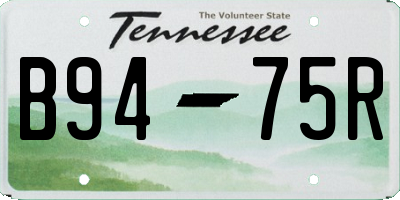TN license plate B9475R