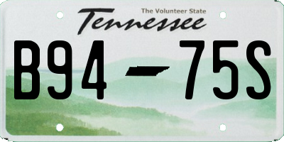 TN license plate B9475S