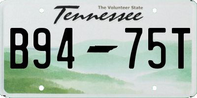 TN license plate B9475T