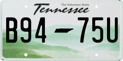 TN license plate B9475U