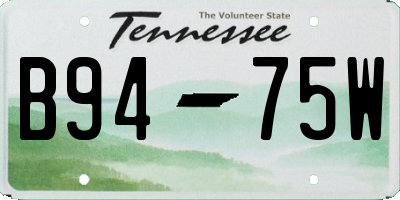 TN license plate B9475W