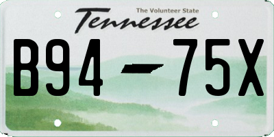 TN license plate B9475X